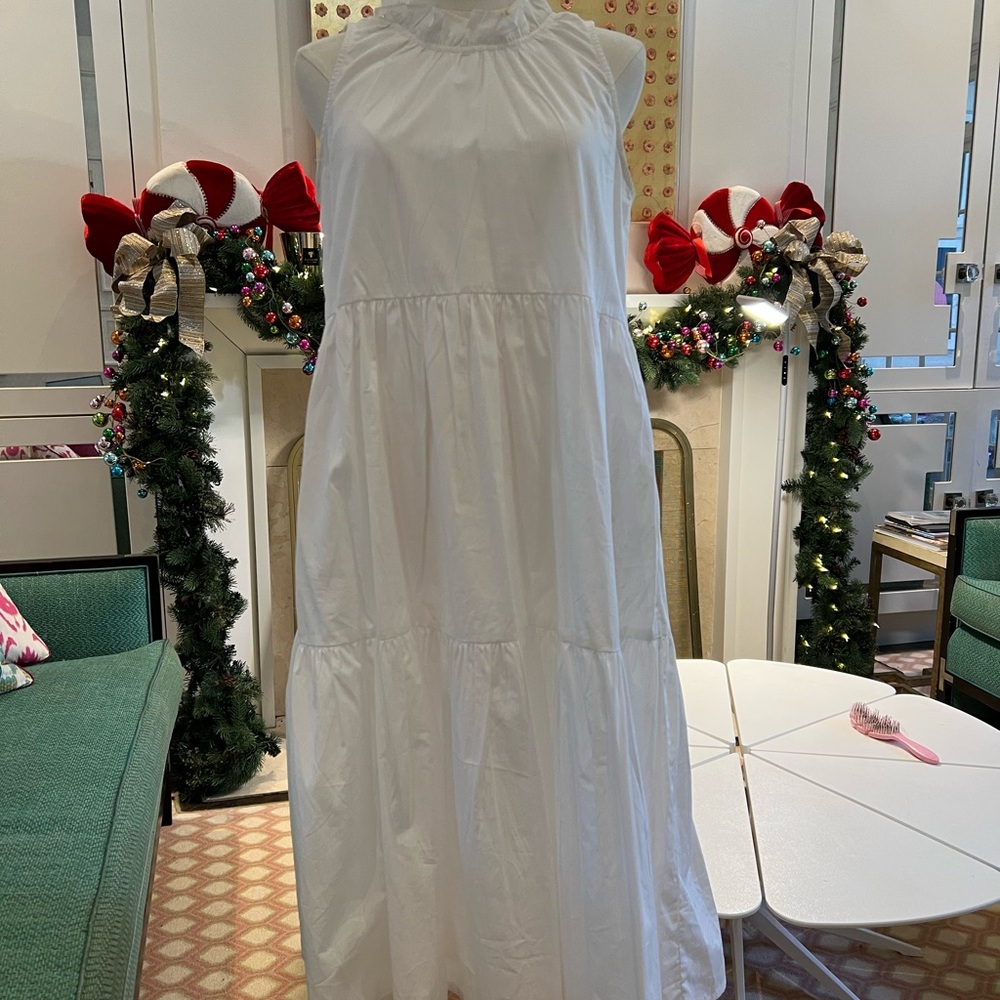 Chic White Sleeveless Midi Dress